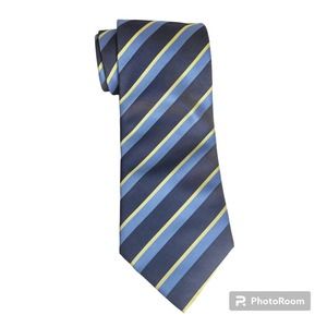 Paul Smith London Blue Yellow Diagonal Striped‎ Silk Men’s Repp Neck Tie Handmad